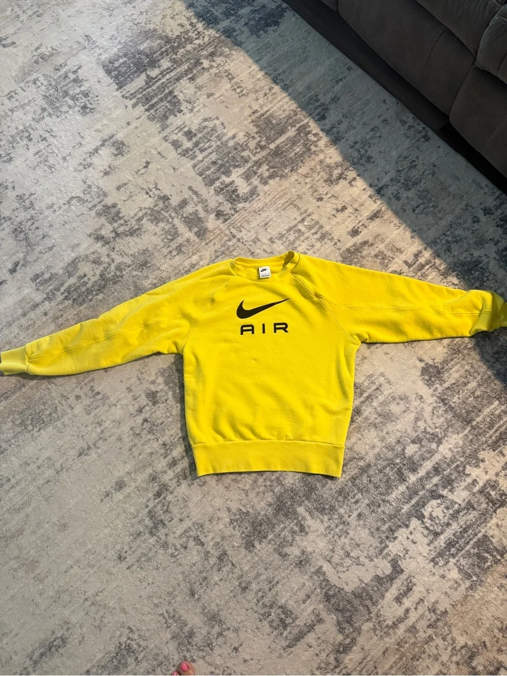 Nike Yellow Crewneck Sweatshirt with Black Swoosh